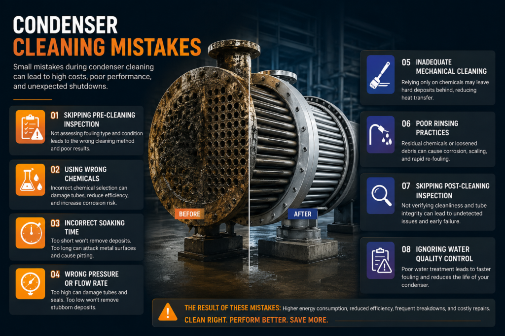 Condenser cleaning mistakes