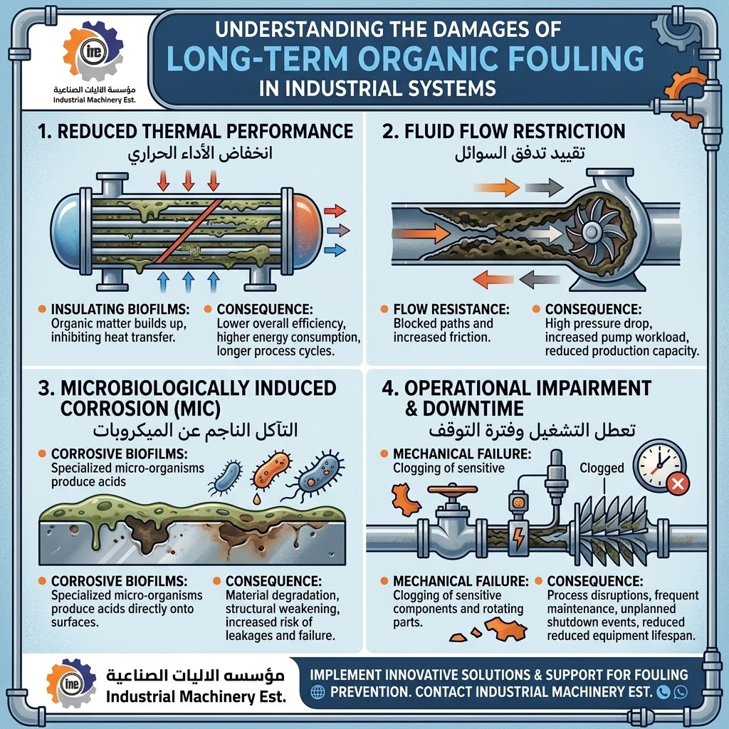 damage of long term organic fouling